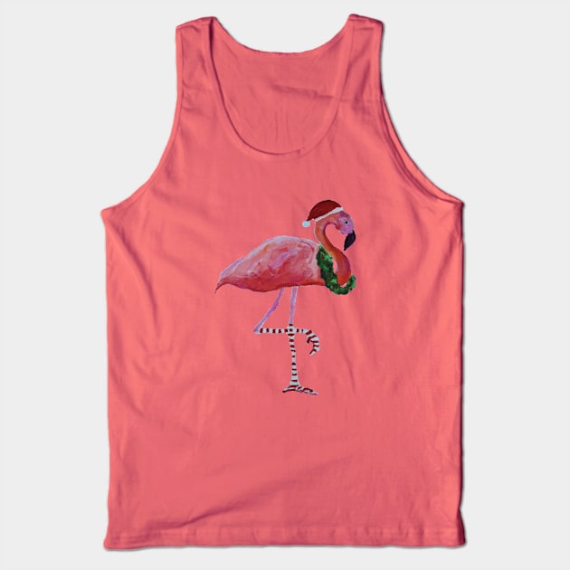 flamingo christmas painting Tank Top by AudreyJane